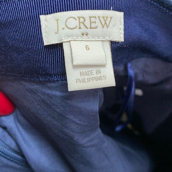 J. Crew Basketweave Cotton Mini Skirt Navy Blue Pineapple Print A0111 - Picture 10 of 11